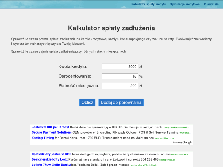 www.kalkulatorkart.pl