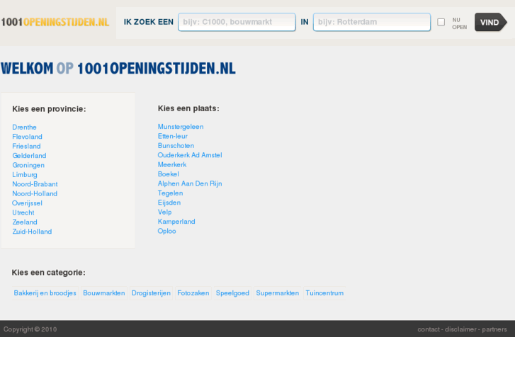 www.1001openingstijden.nl