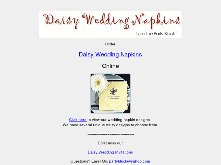 www.daisyweddingnapkins.com