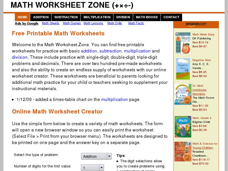 www.mathworksheetzone.com