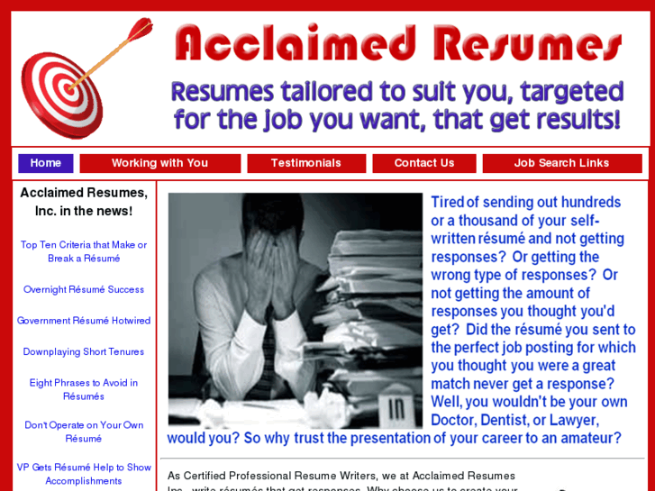 www.acclaimedresumes.com