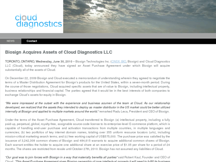 www.clouddiagnostics.biz