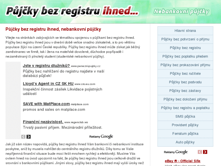 www.pujcky-bez-registru-ihned-online.eu