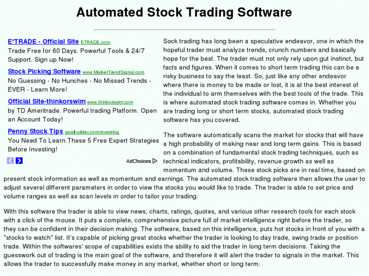 www.automatedstocktradingsoftware.net
