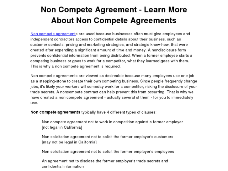 www.noncompete-agreement.com