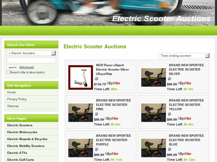 www.electricscooterauctions.com