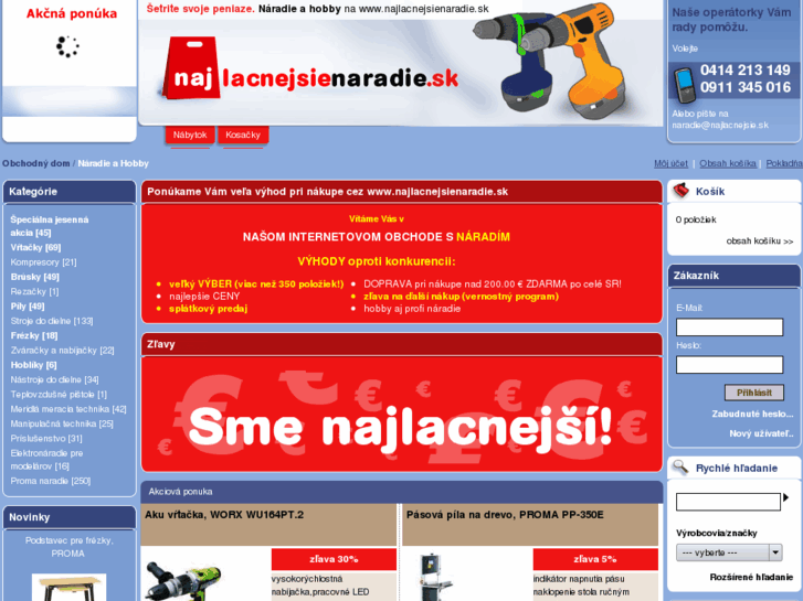 www.najlacnejsienaradie.sk