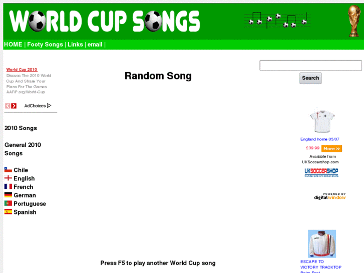 www.worldcupsongs.com