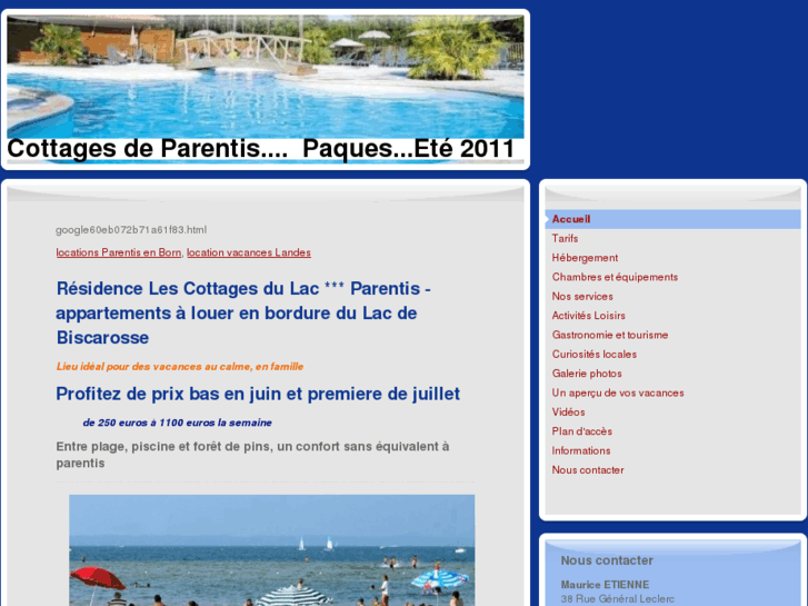 www.cottages-de-parentis.com