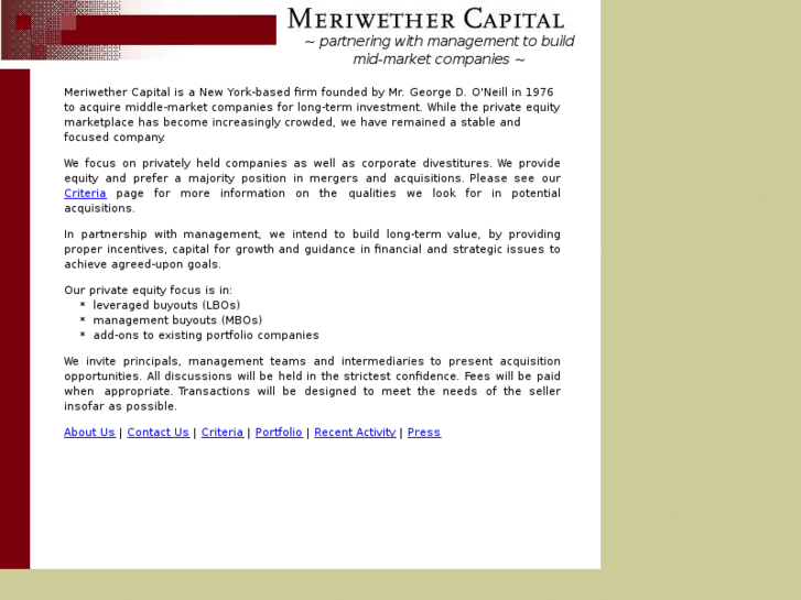 www.meriwethercapital.net