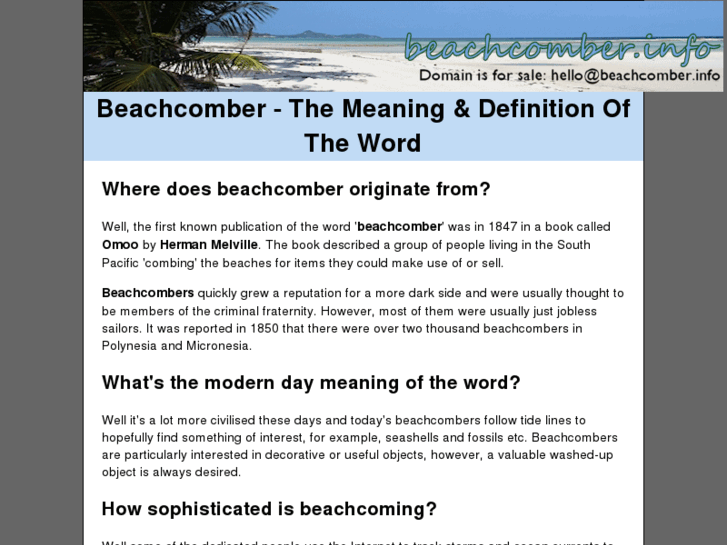 www.beachcomber.info