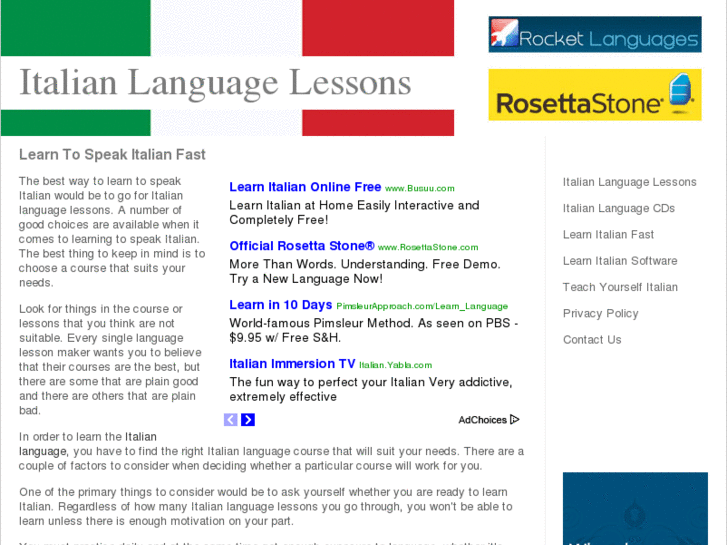 www.italianlanguagelessons.net