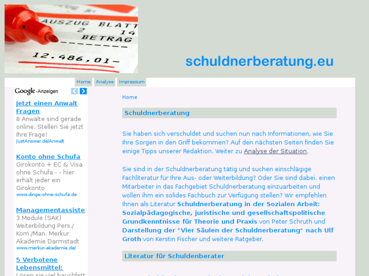 www.schuldnerberatung.eu