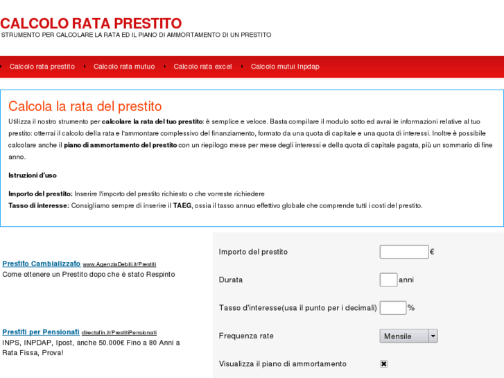 www.calcolorataprestito.com