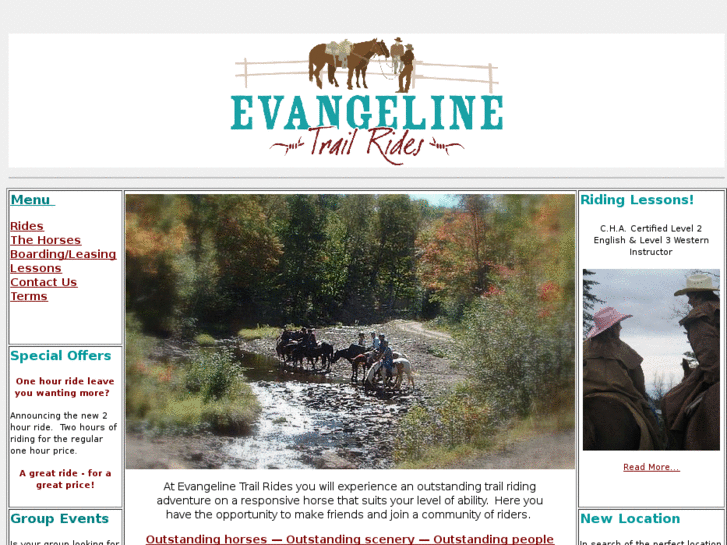 www.evangelinetrailrides.com