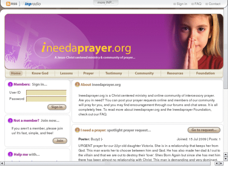 www.ineedaprayer.com