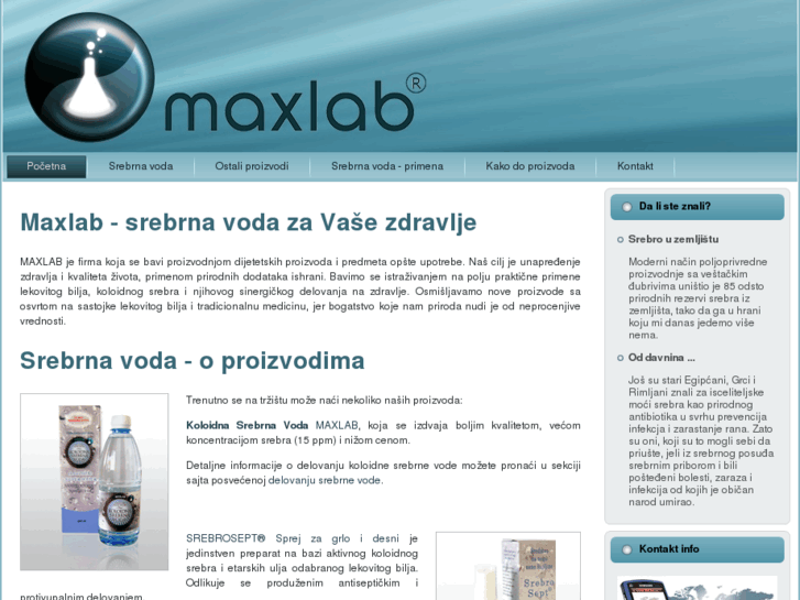 www.srebrnavoda-maxlab.com