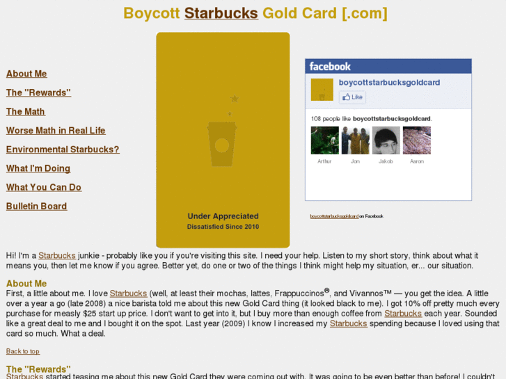 www.boycottsbuxgoldcard.com