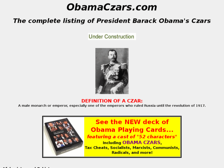 www.obamaczars.com