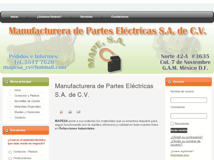 www.manufactureradeparteselectricas.com