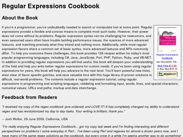 www.regularexpressioncookbook.com