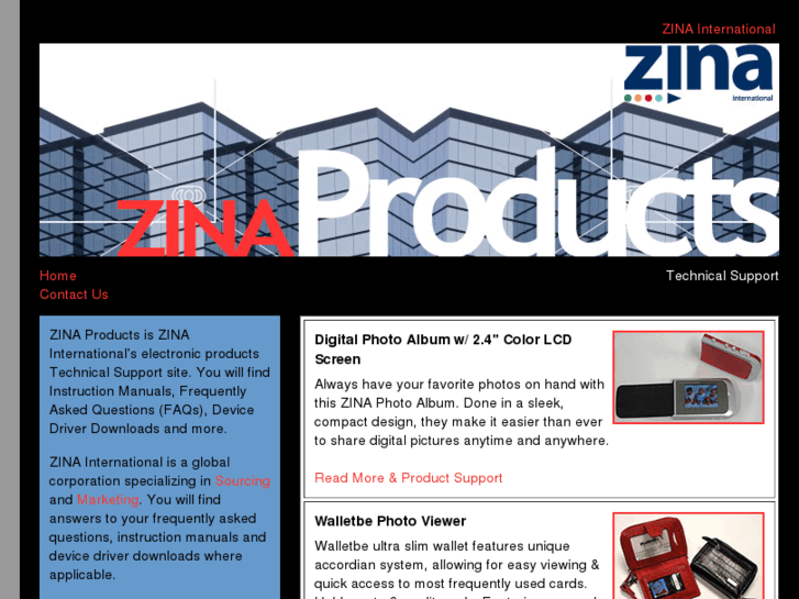 www.zinaproducts.com