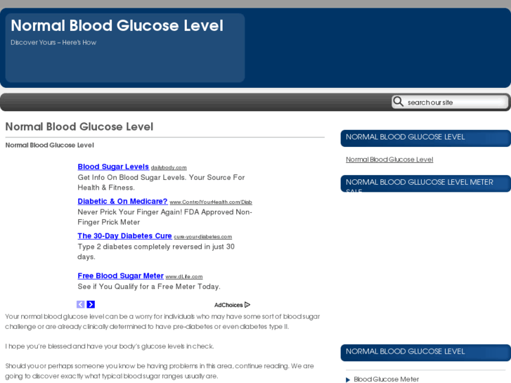 www.normalbloodglucoselevel.com