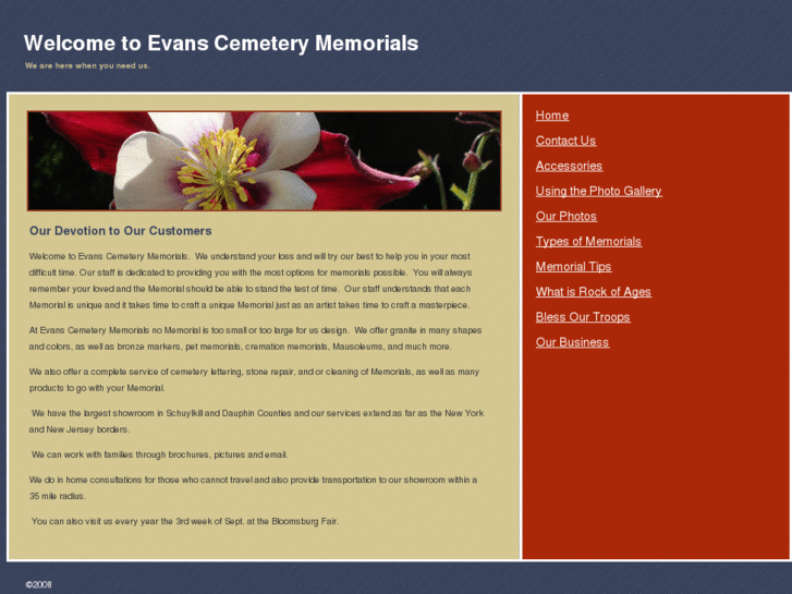 www.evansmemorials.com