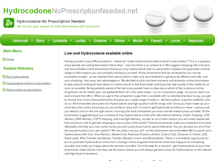 www.hydrocodonenoprescriptionneeded.net