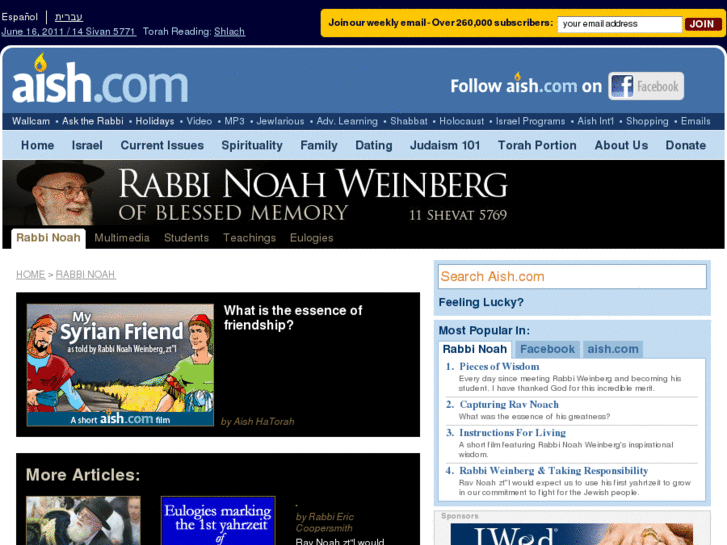 www.rabbiweinbergtorah.com