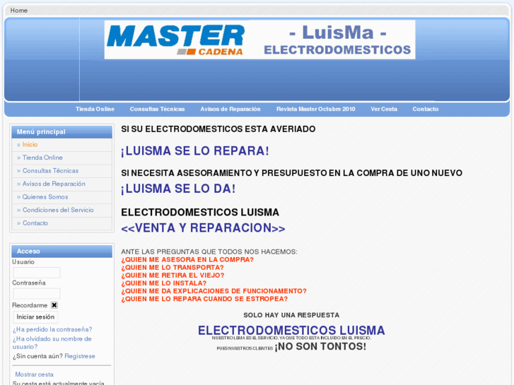 www.electrodomesticosluisma.com