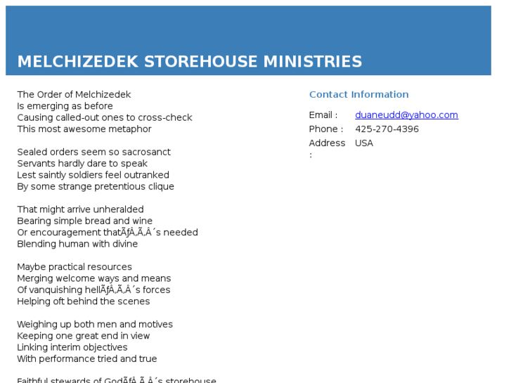 www.melchizedekstorehouseministries.org