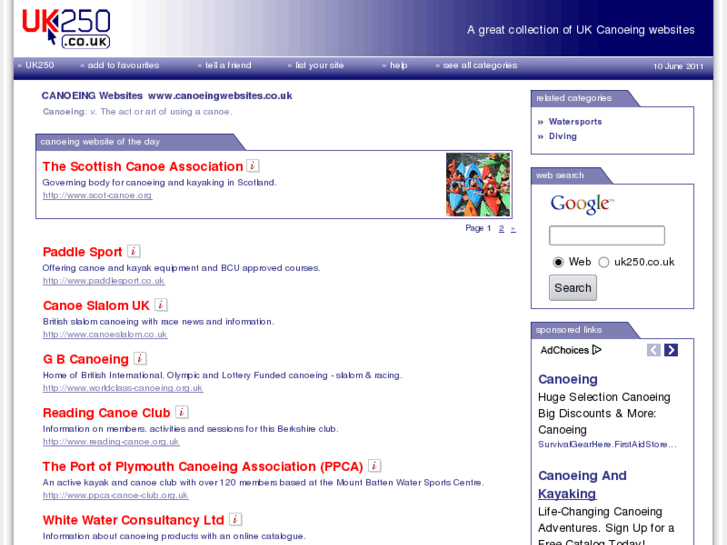 www.canoeingwebsites.co.uk