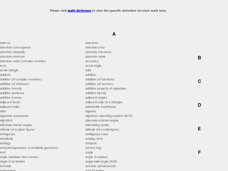 www.mathematicsdictionary.com
