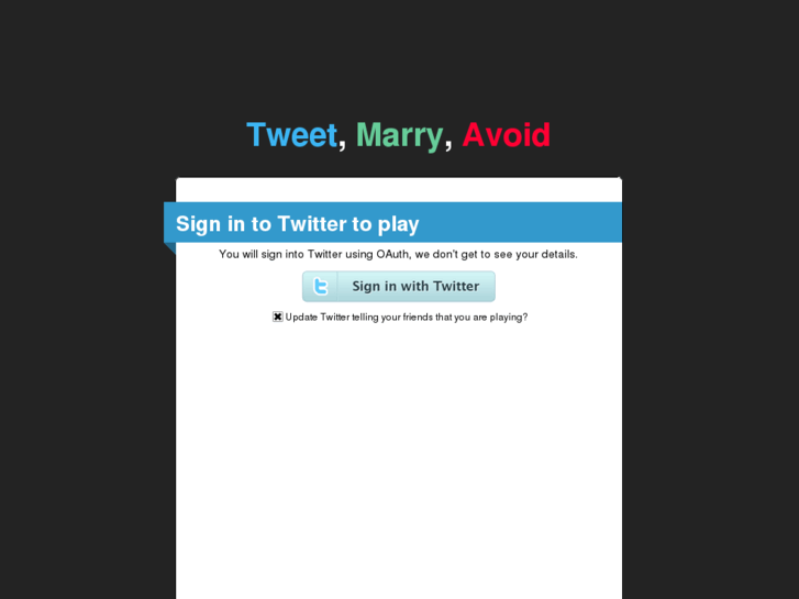 www.tweetmarryavoid.com