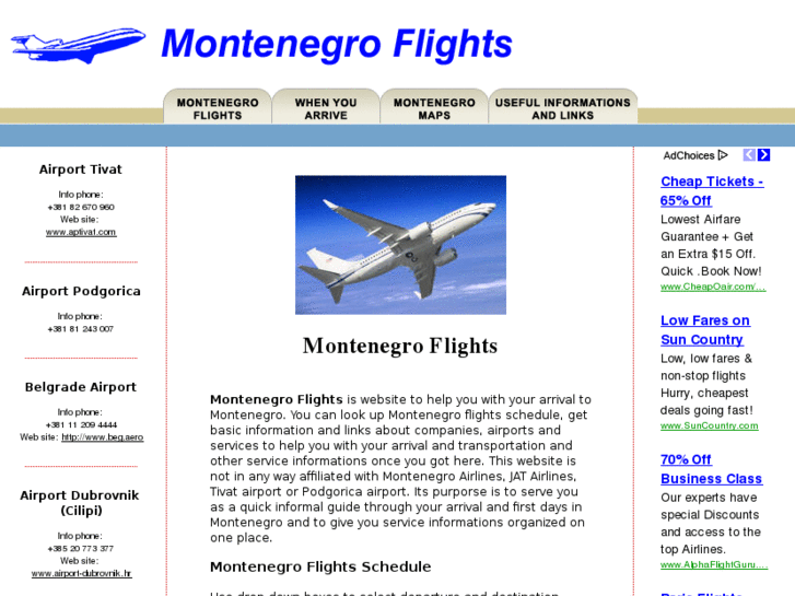 www.montenegroflights.net