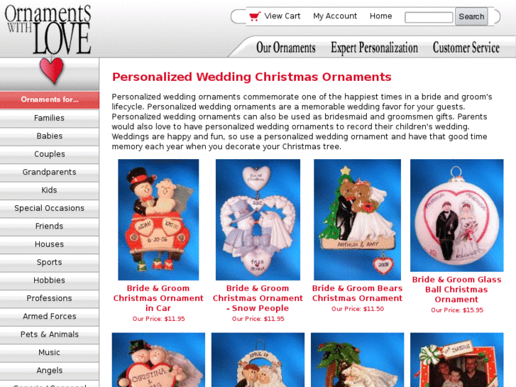 www.personalizedweddingornaments.com