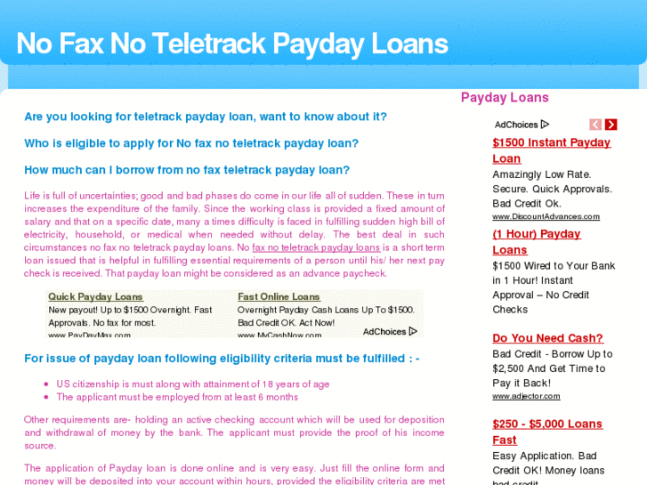 www.nofaxnoteletrackpaydayloans.net