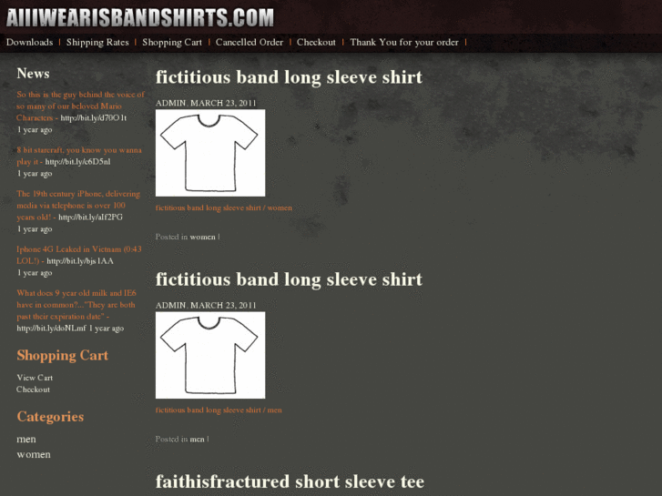 www.alliwearisbandshirts.com