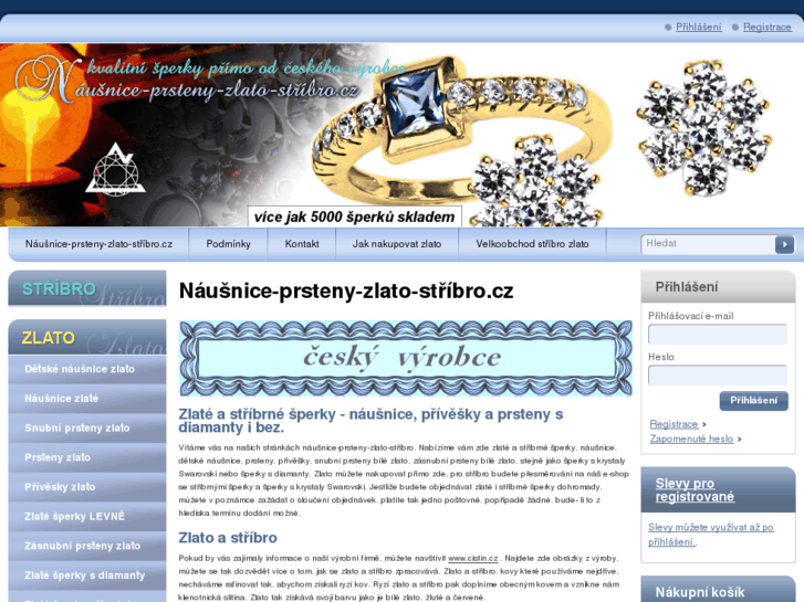 www.nausnice-prsteny-zlato-stribro.cz