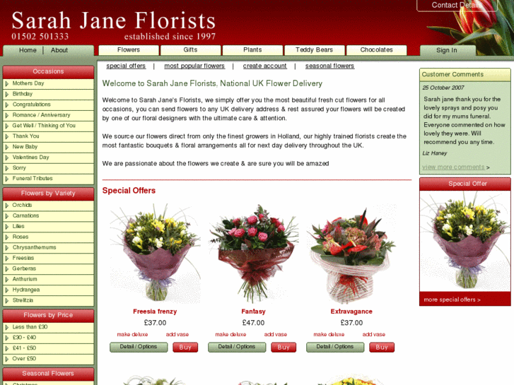 www.sarahjaneflorists.com