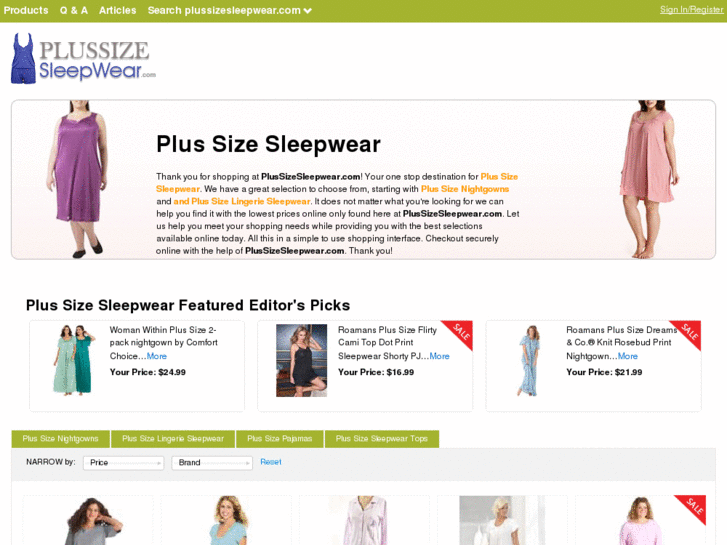 www.plussizesleepwear.com