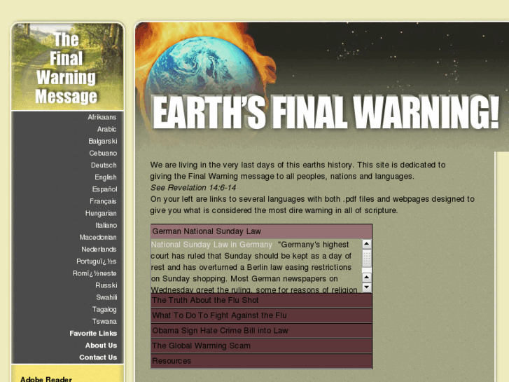 www.earthsfinalwarning.com