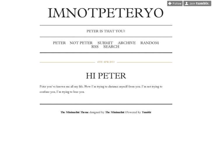 www.imnotpeteryo.com