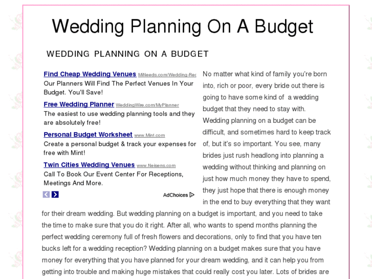 www.weddingplanningonabudget.org