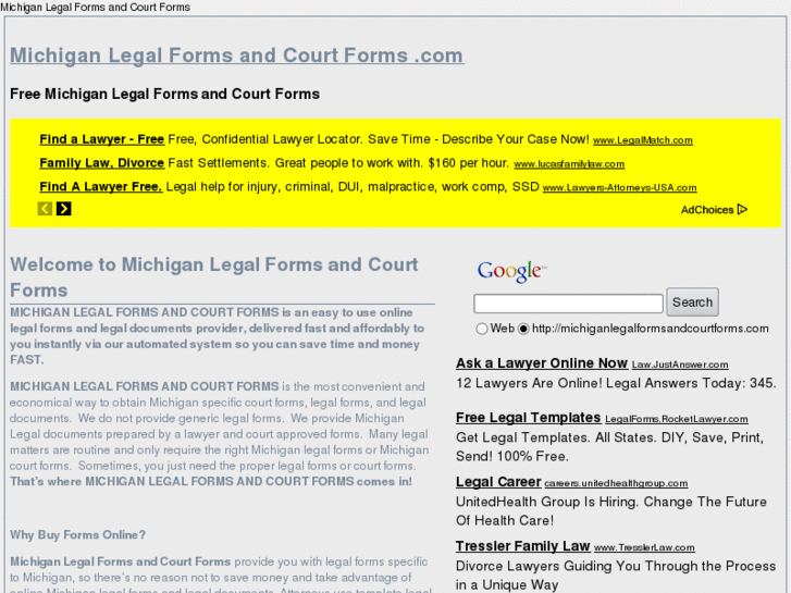 www.michiganlegalformsandcourtforms.com