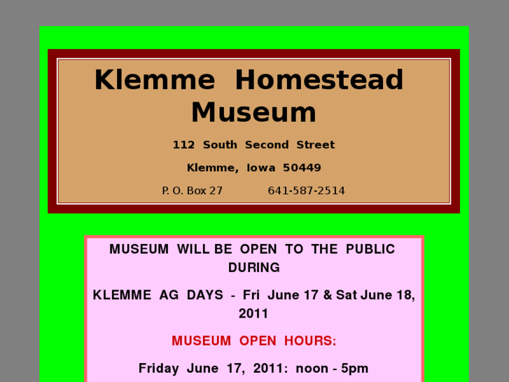 www.klemmehomesteadmuseum.com