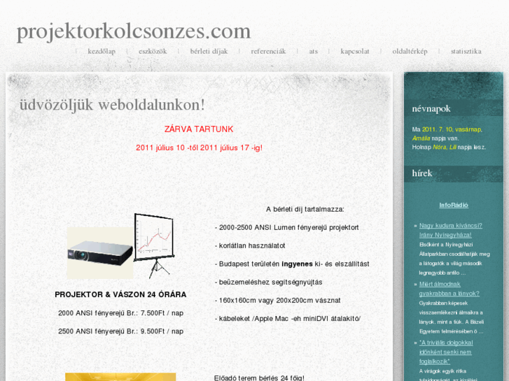 www.projektorkolcsonzes.com