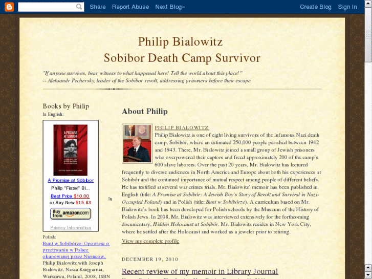 www.sobiborholocaustsurvivor.org