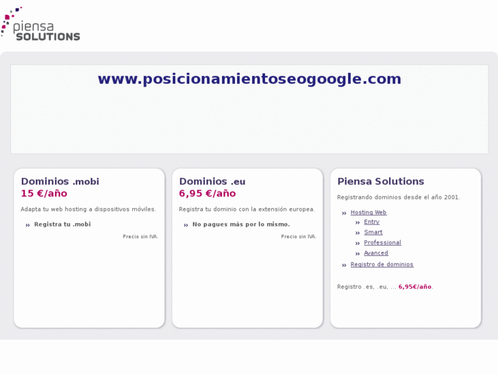 www.posicionamientoseogoogle.com